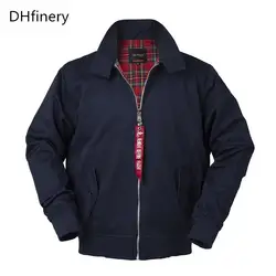 DHfinery/Осенняя мужская куртка-бомбер в европейском и британском стиле; Цвет черный, синий; классическая Свободная куртка для пары;