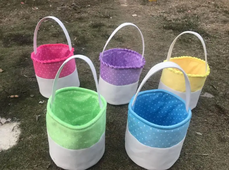 Easter Gift Bags Easter Rabbit Basket Easter Bunny Bags Printed Canvas