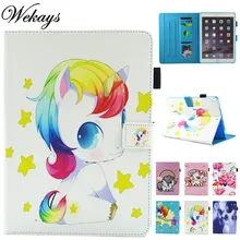 Wekays For Coque Apple IPad 4 3 2 Cartoon Unicorn Leather Flip Funda Case For IPad2 IPad3 IPad4 Tablet Cover Case For IPad 2 3 4