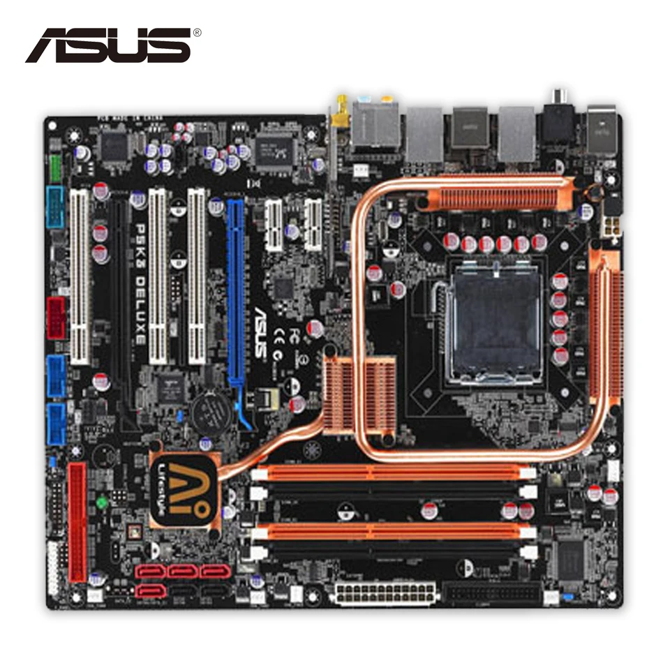 Original Used Asus P5K3 Deluxe/WiFi-AP Desktop Motherboard P35 Socket LGA 775 DDR3 SATA2 ATX 100% Fully Test original used asus p5kpl desktop motherboard g31 socket lga 775 ddr2 sata2 atx 100% fully test