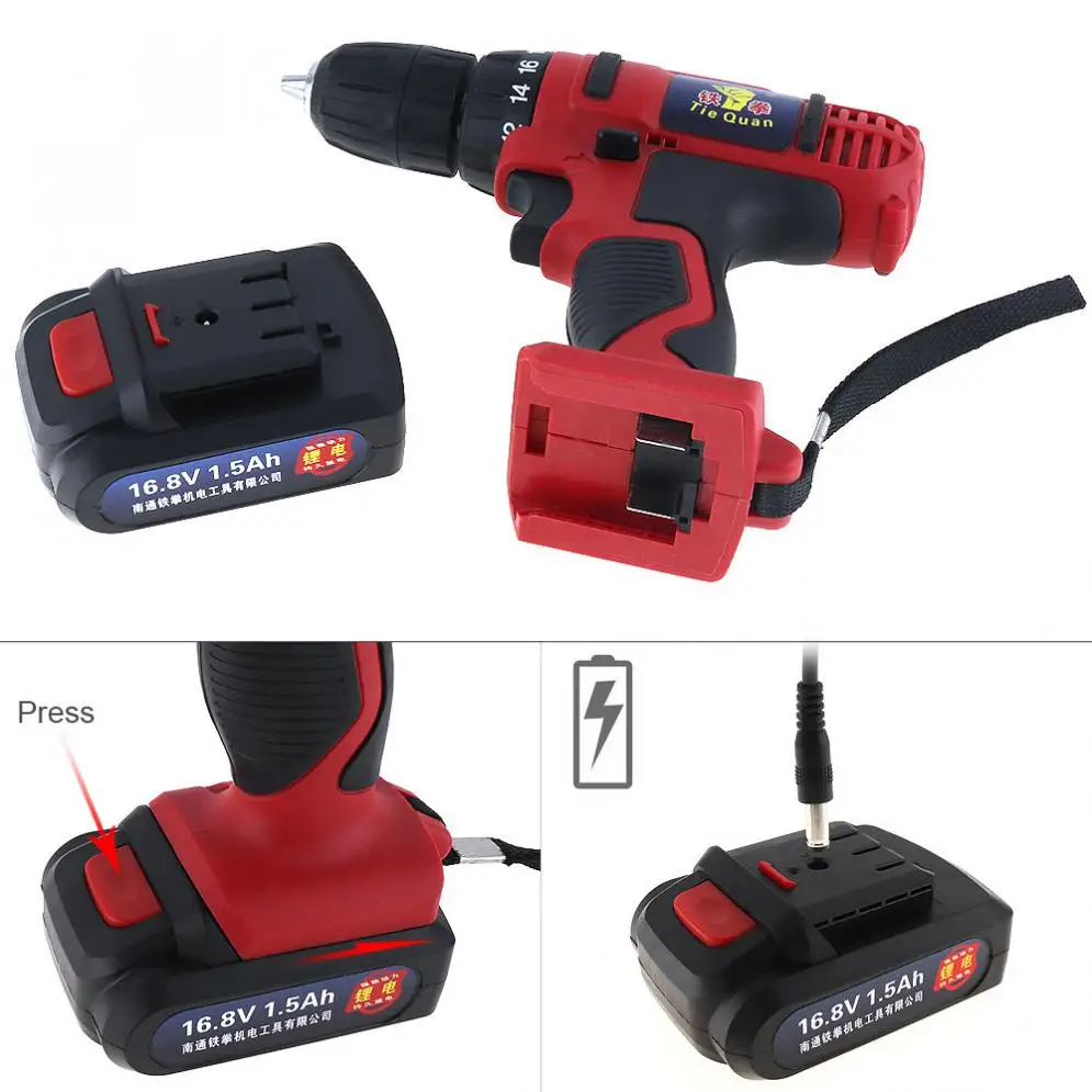 AC 100 - 240V Cordless 16.8V Electric Drill 