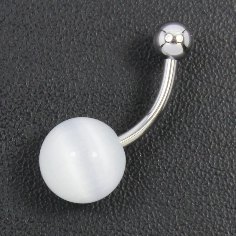 Кольцо для пупка с имитацией опала 14 г и 16 хирургический стальной стержень модные