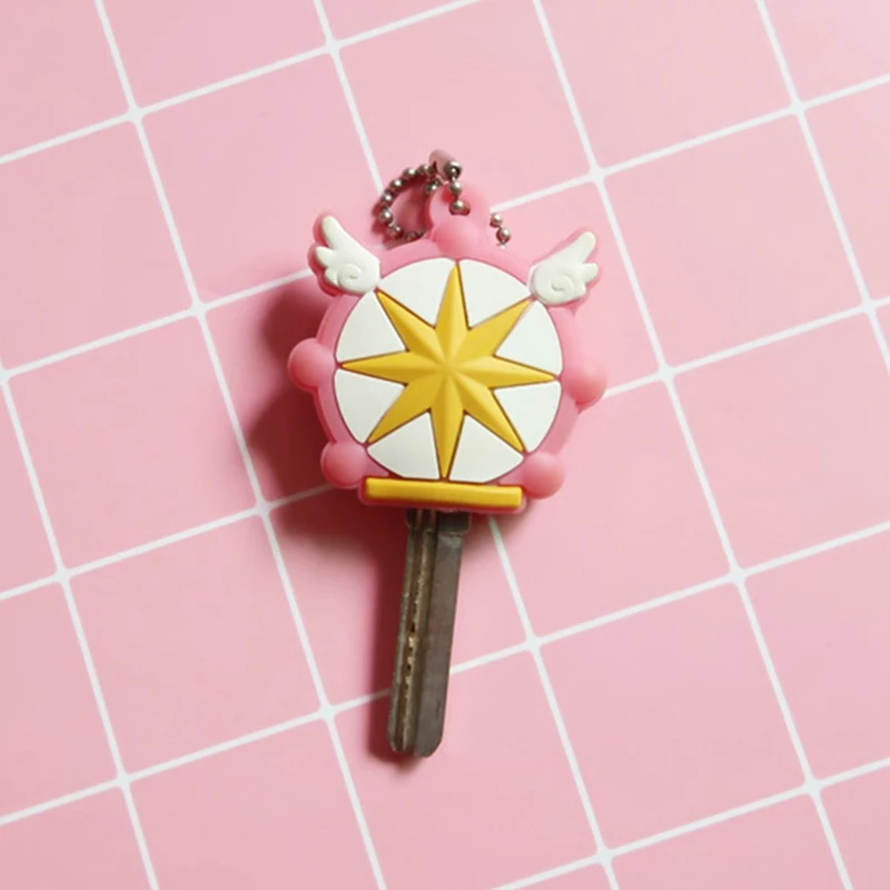 

Japanese Anime Sailor Moon Key Cover Kawaii Cartoon Keychains Silicone Key Cap Covers Cosplay Keychain Rubber