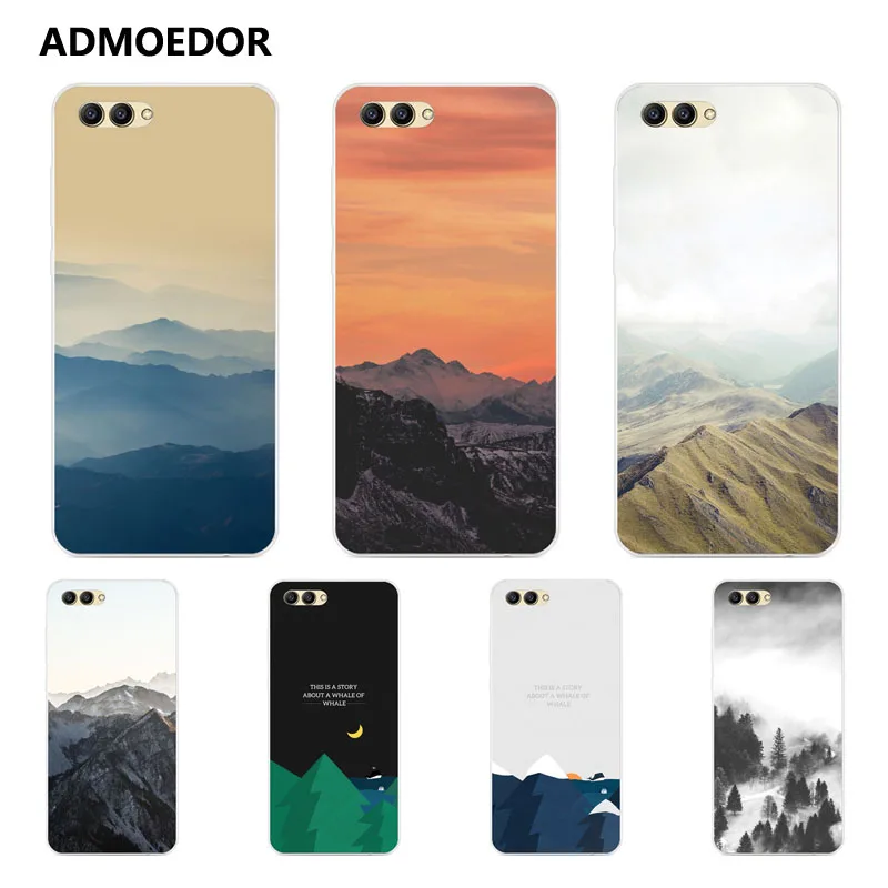 huawei honor v10 Case Silicon scenery Painting Soft TPU Back Cover for Phone Protect bags shell |
