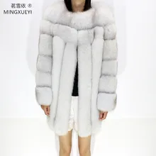 Пальто из лисьего меха- осеннее и зимнее самое модное пальто для женщин лучшее пальто из лисьего меха