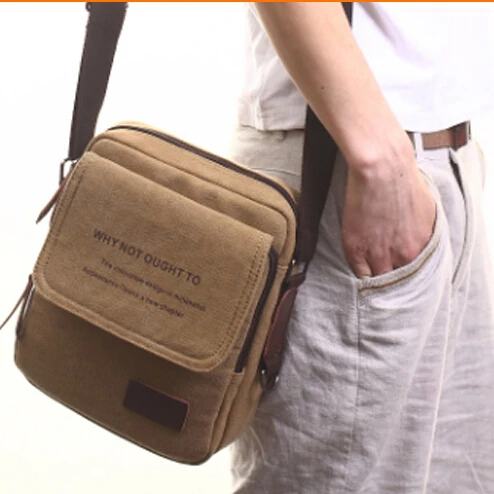 Мужская сумка мессенджер Bolso X0008 винтажная дорожная через плечо в стиле милитари