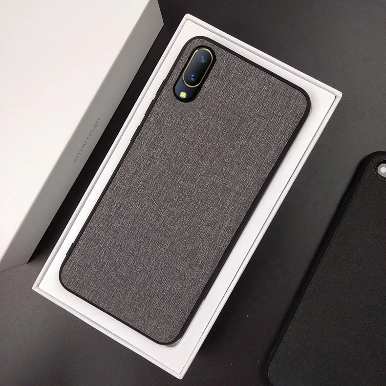 Чехол для VIVO V11i V11 Pro роскошный кожаный чехол с силиконовым краем тканевая задняя