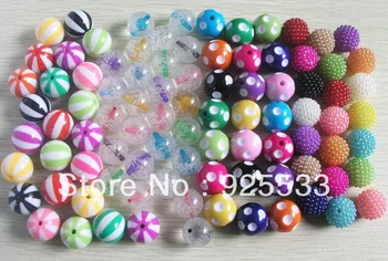 

Mix 20mm Watermelon,Polka Dot,Pearl,18mm Steam Bubble Loose Beads for Chunky Necklace 100PCS/lot Free Shipping