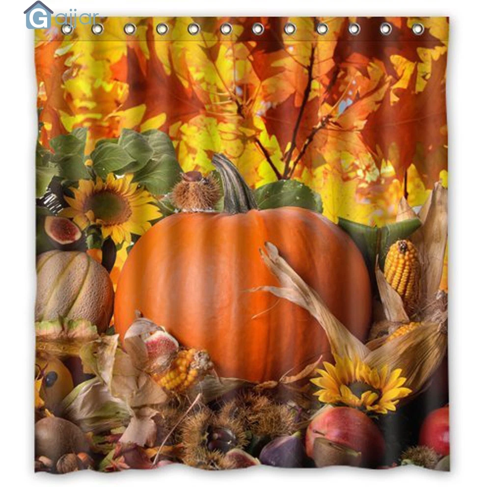GAJJAR HOT Sale Fashion Happy Halloween Waterproof Polyester Fabric Shower Curtain 66 x 72inch  Pumpkin Shower Curtain 18Oct24