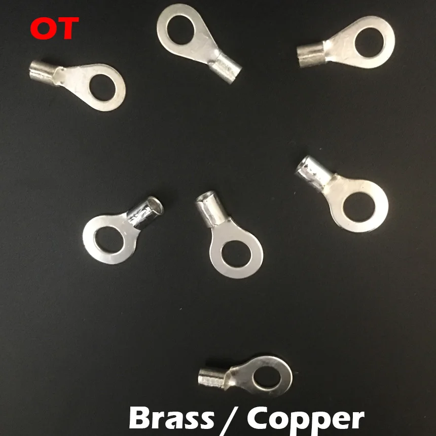 

OT95-8 OT95-10 OT95-12 Brass Copper Lug Non Insulated Round Circular Nake O Ring Cable Wire Cold Press Connector Crimp Terminal