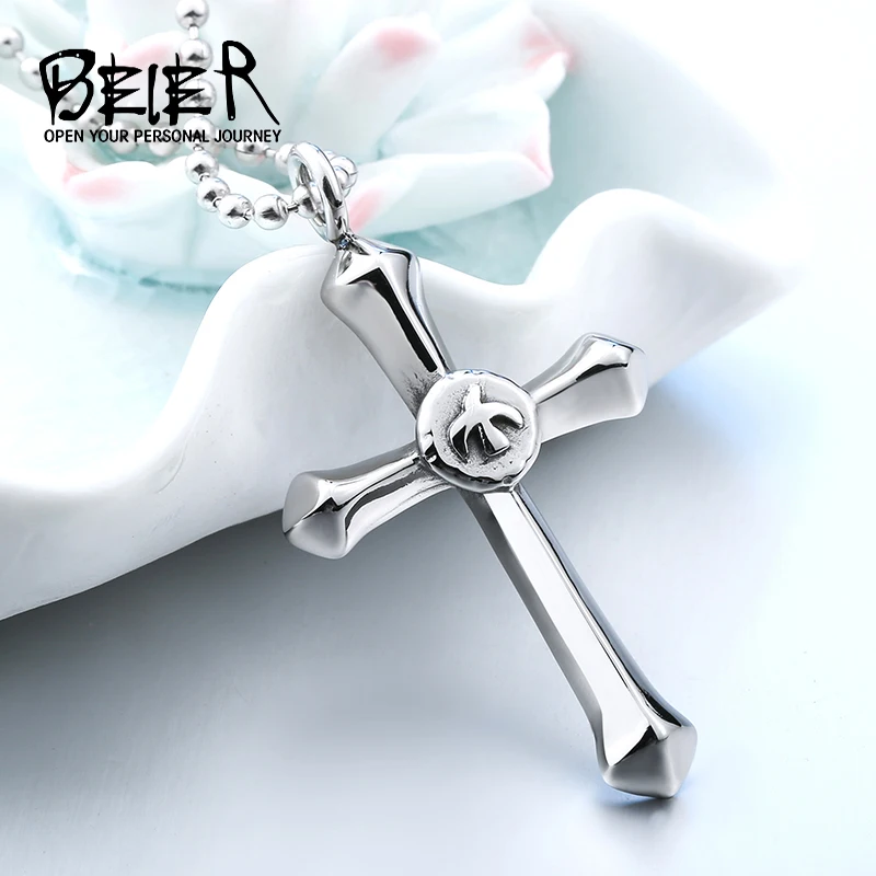 

BEIER Stainless Steel Unique Design Men's Cool Eagle CrossNecklace Pendant Factory Wholesale Price Dropshipping SupportedBP8-236