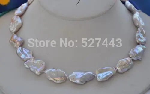 

Wholesale fast 18mm purple baroque keshi reborn freshwater pearl necklace