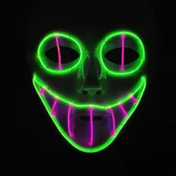 2018 новый EL Световой Маска холодный свет Косплей EL LED провод маска клоуна Хэллоуин и карнавалы партии костюмы Рождество Новый год