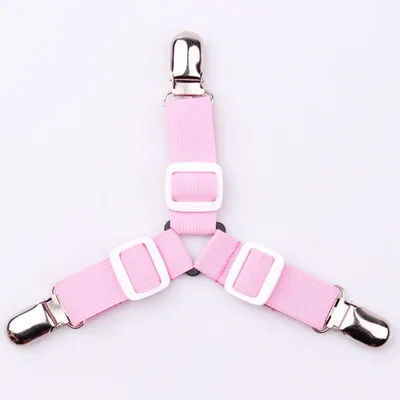 4PCS/Lot Adjustable Bed Sheet Clips Cover Grippers Holder Mattress Duvet Blanket Fastener Straps Fixing Slip-Resistant Belt - Цвет: 4pcs Pink