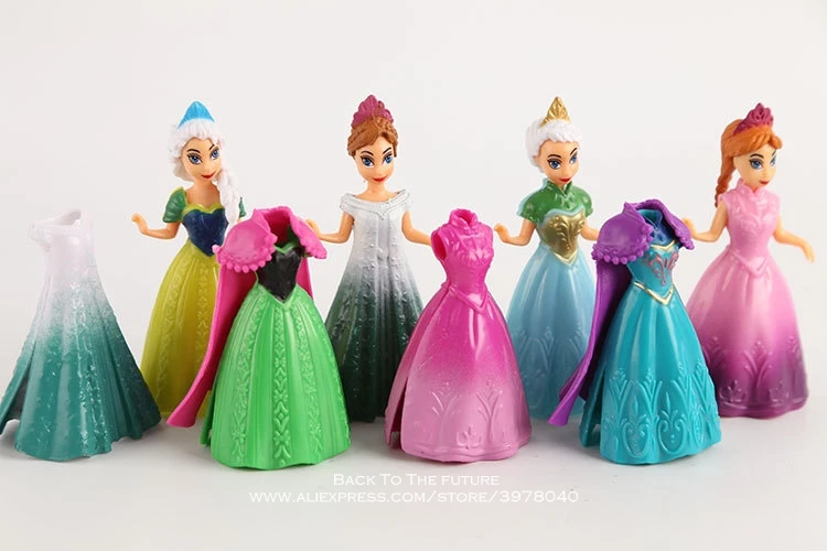 Disney Frozen Princess Anna Elsa change clothes 9cm 12pcs/set Action Figure Anime Figurine Toy model for children gift Disney Frozen Princess Anna Elsa change clothes 9cm 12pcs/set Action Figure Anime Figurine Toy model for children gift