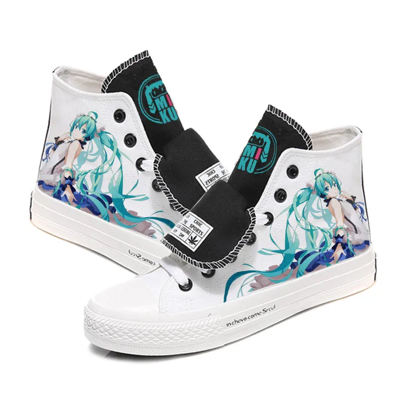 Высокое качество унисекс аниме Cos Hatsune Miku парусиновая обувь IA повседневные кеды VOCALOID Hatsune Miku Повседневная парусиновая обувь - Цвет: 1