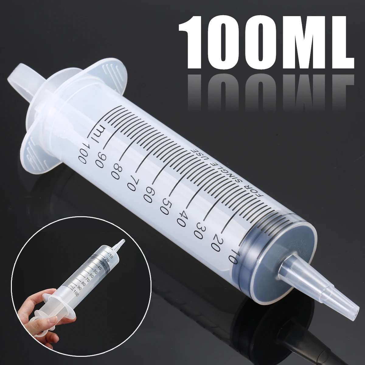 

1pc 100ml Multi-purpose Syringe Large Big Plastic Hydroponics Nutrient Syringe Measuring Tool Durable Feeding Accessories