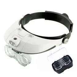 Защитные очки двойной светодио дный лампа линза увеличительная, объектив сменный увеличительные очки для чтения, поддерживать ремонт