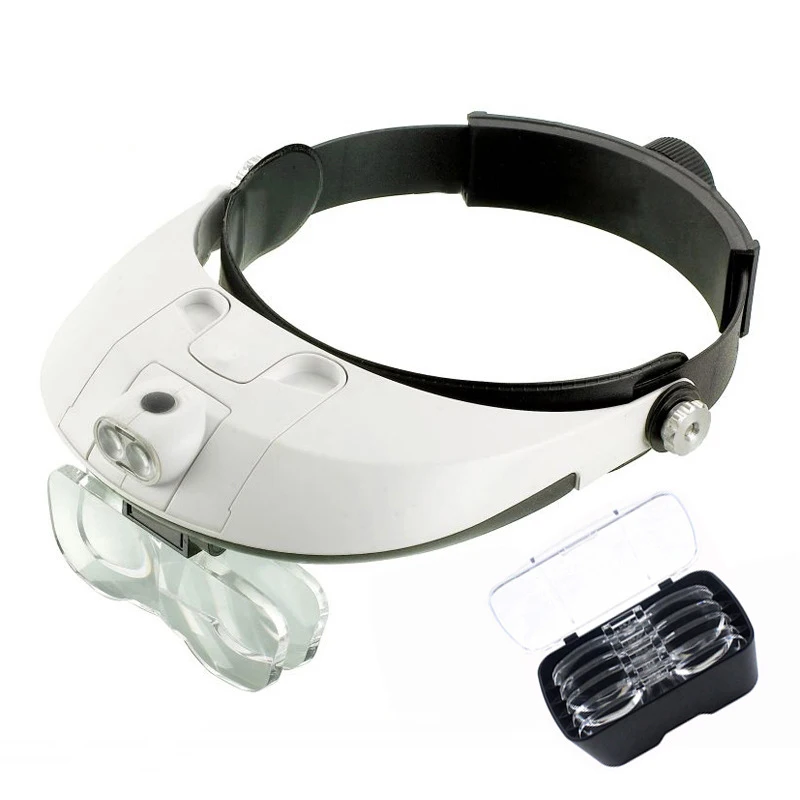 Safety Goggles Dual LED Lamp Glasses Magnifier,Lens Replaceable