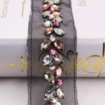 

5.5 Yard Clothes Tape Diamond Beaded Lace Trim Wedding Handcrafts Accessories Acrylic Edge Dress DIY Sewing Lingerie Decorative