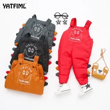 YATFIML/Детские зимние комбинезоны; детский хлопковый комбинезон для маленьких девочек и мальчиков; Детский комбинезон; плотные теплые штаны для малышей; bebe