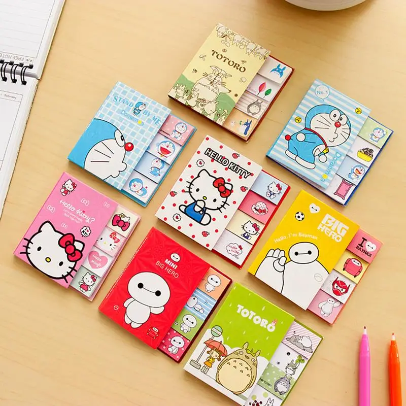 

Cartoon Kitty Doraemon Self-Adhesive memo pad Cute Baymax Totoro planner sticky notes Post it bookmark School supplies