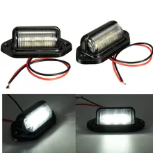 12V 6LEDs Number Plate Light License Plate Light Lamp Bulbs for Boats Motorcycle Automotive Aircraft RV Truck Trailer White