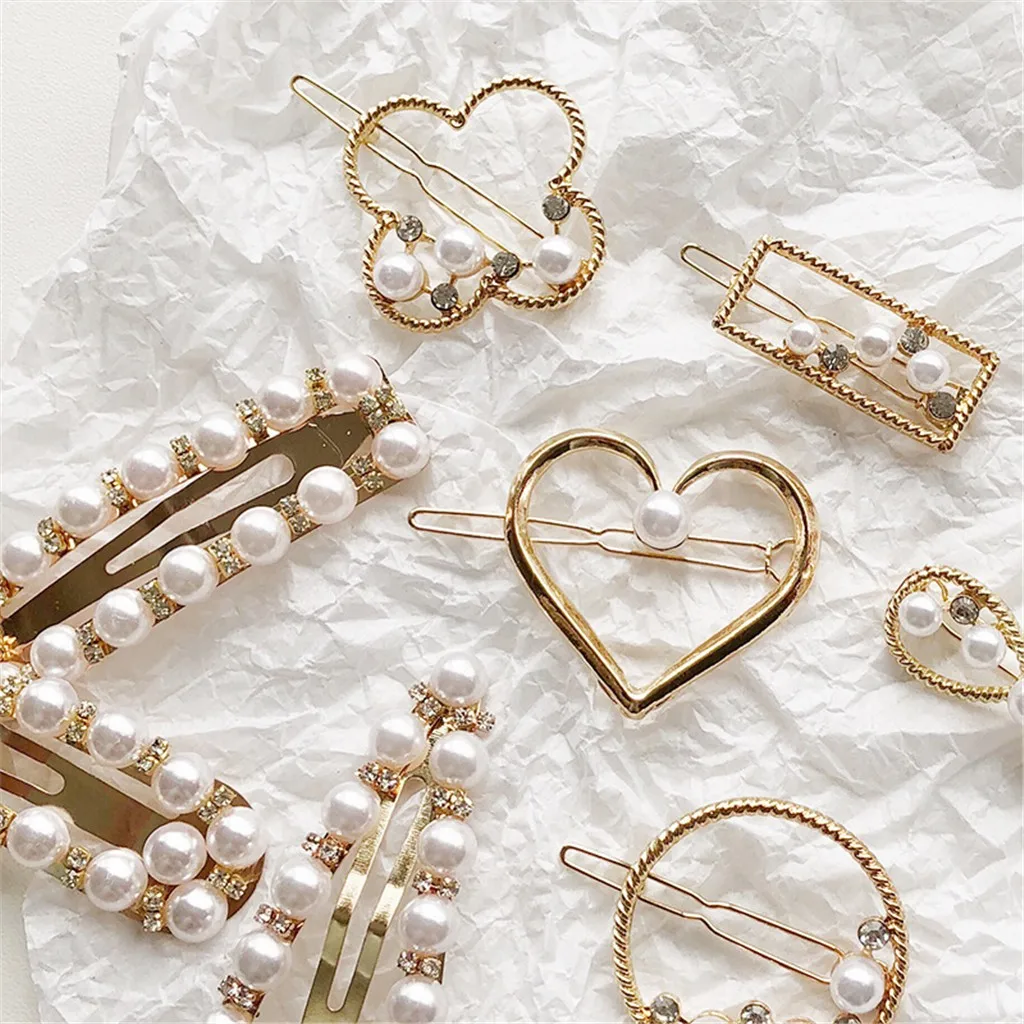 

hair accessories for women Casual hair pin pearl clip Korean Jewelry Girl Headwear Gold Color Hair Accessories Hairgrip L0426