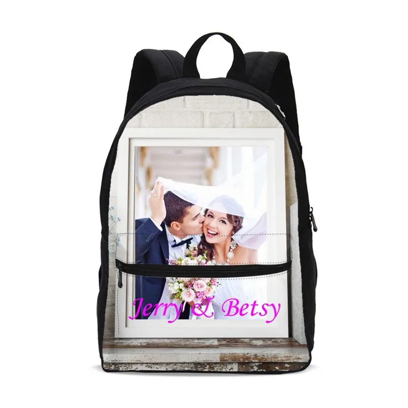 

Vintage Canvas Backpacks For Men Women Customized Image Name 3D Printing School Bag Bookbag Rugzak Daily Backbag Mochila Escolar