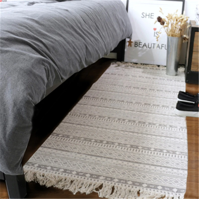 70X160cm 2019 хит продаж простые Стильные хлопковые ковры для гостиной спальни ковер
