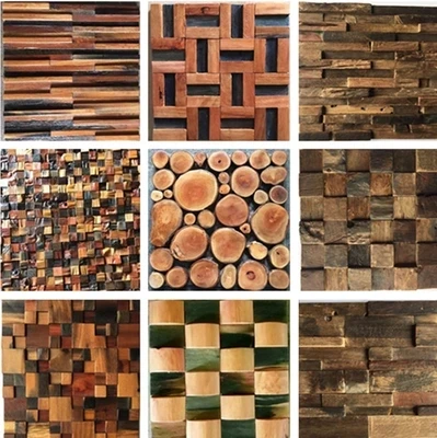 

Anti-corrosive wood mosaic shop villa living room room bar counter restaurant back wall puzzle boat wooden mosaic decor YY-159