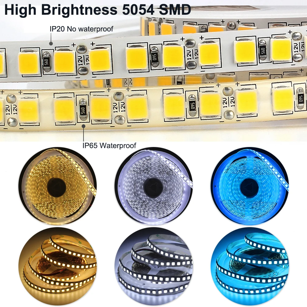 US $12.69 DC12V LED Strip 5050 RGB RGBW RGBWW 96LedsM120LedsM 5M High Brightness 5054 LED Strip Light Ice Blue Cold White Warm White