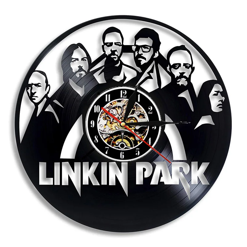Linkin Park Виниловая пластинка настенные часы современный дизайн музыкальная тема рок-группа 3D Декоративные часы из винила настенные часы домашний декор 12" - Цвет: 2