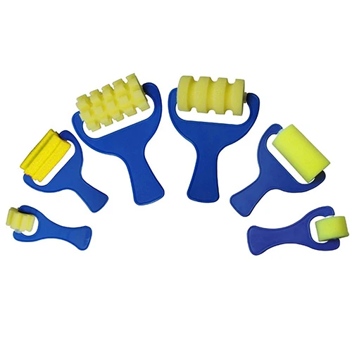 New Arrival 6 in 1 Sponge Paint Rollers Brush Children Kids Student Painting Tool Gifts