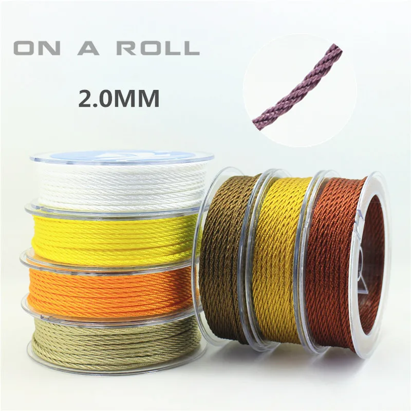 

2mm Thread Cord String Strap Necklace beading Rope for Chinese Braided Knot DIY 14 color 6M/roll