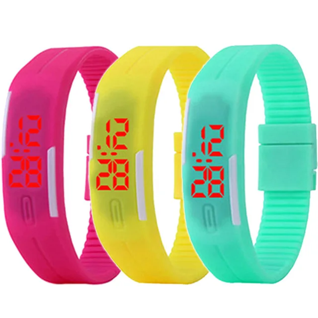 2016 New relogio Men Women hand ring Sports Silicone Digital LED Wrist