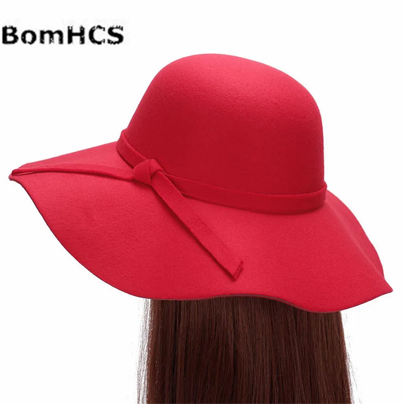 BomHCS модные женские туфли Зимняя шляпа-федора из искусственного меха с большой границы шляпка для официальных мероприятий 169221