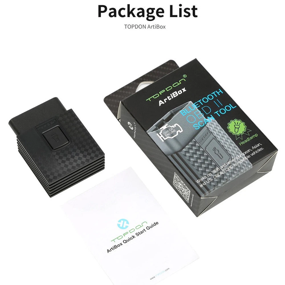 TOPDON OBDII сканер ArtiBox Bluetooth профессиональный мониторинг в реальном времени считыватель кодов Android iOS OBD2 автомобильный диагностический инструмент