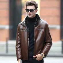 Free Shipping Men’s Wear Brand New Leather, High-grade Sheep Skin, Genuine Leather Jacket, Men Winter Fur Coat ,M-XXXL