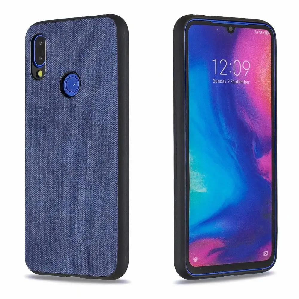 

Canvas Silicone Phone Case For Xiaomi Redmi Note 7 6 Pro 6A Cloth Texture Soft TPU Edge Case For Xiaomi A2 lite Protective Cover