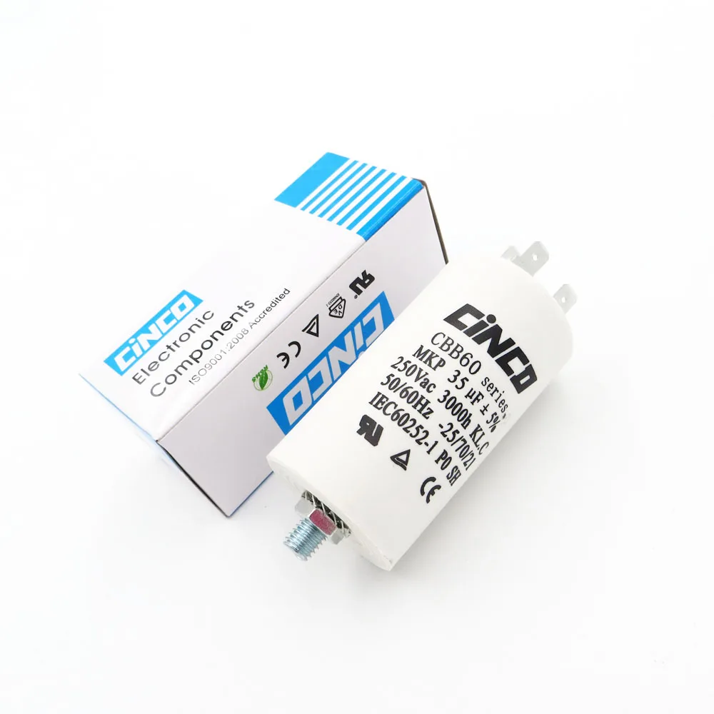 

35MFD 250VAC CBB60 Motor Run Capacitors Polypropylene Film Ac 250V 220V Water Pump electrical Capasitor engine 35uf 35mf