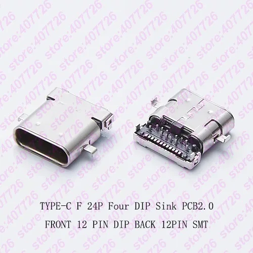 10 шт. USB 3,1 Тип-C разъем 24PIN 4 фута DIP раковина PCB2.0 L = 10 MMFemale разъем терминал телефон Тетрадь ноутбука хвост зарядки