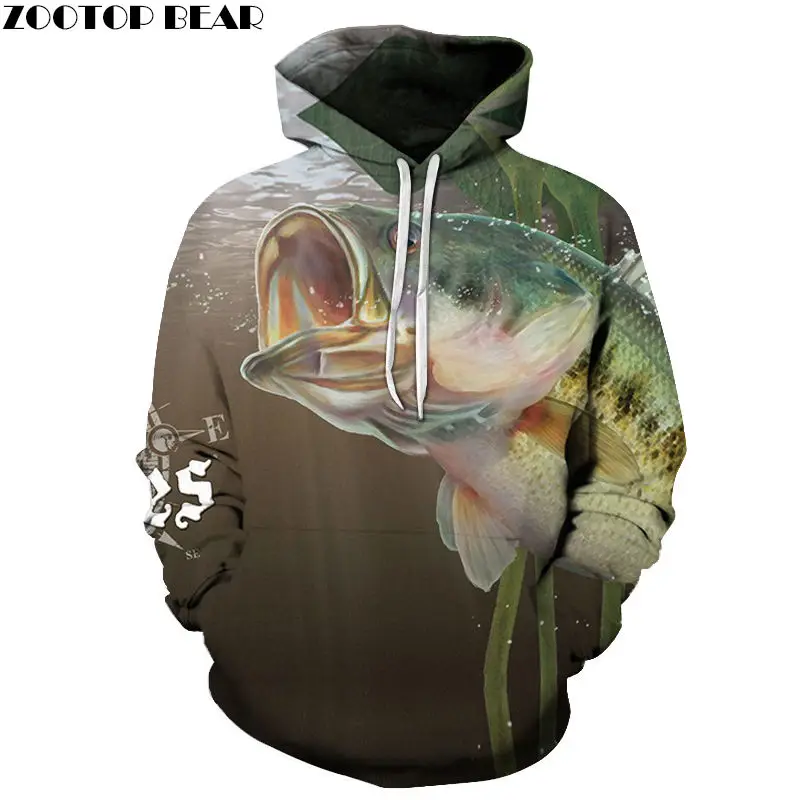 

Water Animal Fish Men Hoodies 2019 Outfit Long Sleeves Spring Sweatshirts Tops Casual Tracksuits 3D Print Drop Ship ZOOTOP BEAR
