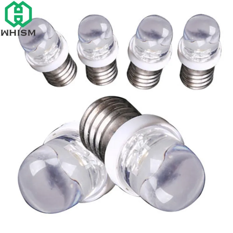 

WHISM E10 Low Power Signal Bulb LED Screw Base Bulbs Indicator Light 6/12/24V DC Instrumentation Lamp Party Glow Light 1/2/10pcs