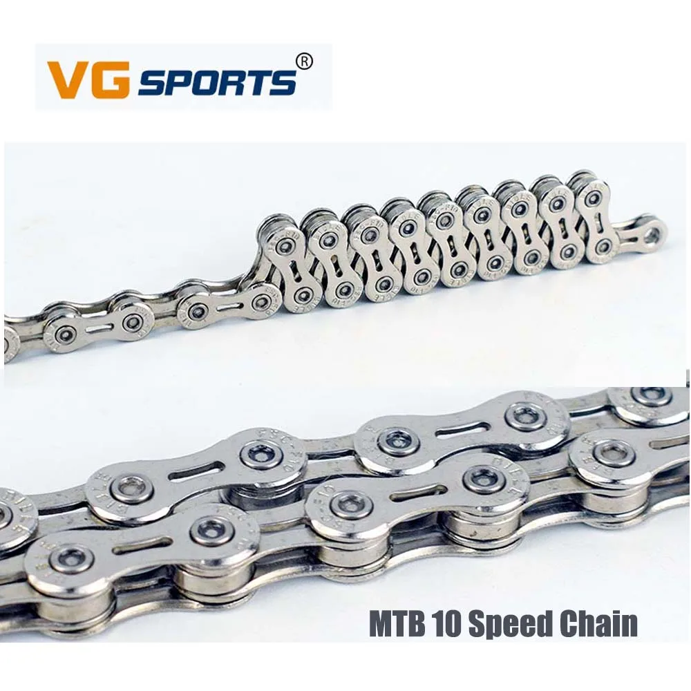 

Mountain Bike Half-hollow Chain 10 Speed Road Bicycle Folding Vehicle Variable Speed Chain 30 Speed Chain Silver/Silver