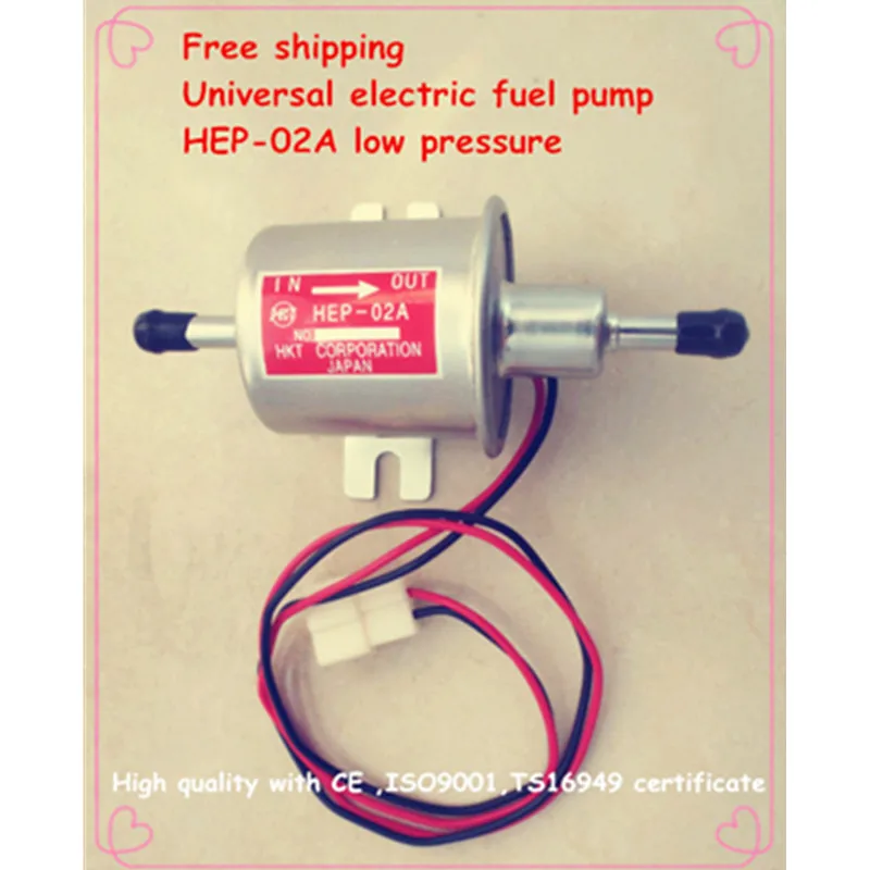 Free shipping diesel petrol gasoline 12V electric fuel pump HEP-02A low pressure fuel pump for carburetor, motorcycle , ATV