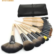 Authentic 24 Pcs Cosmetics Makeup Brushes Set Black+Pink+Wood color Foundation Powder Eyeshadow Brushes Face Powder Brush Set