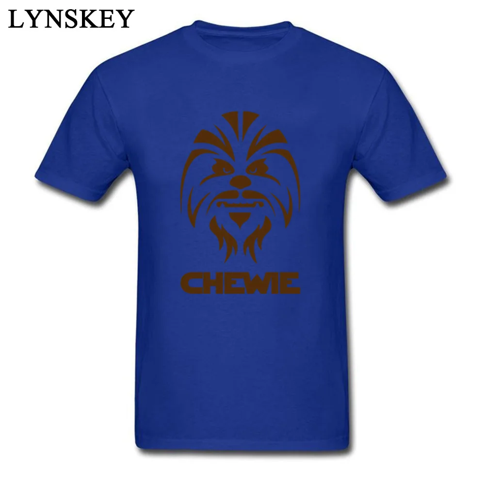Cheap Adult T Shirts O Neck Summer Autumn Short Sleeve 100% Cotton Tops Shirts Chewbacca Face Logo Printed Sweatshirts Chewbacca Face Logo blue