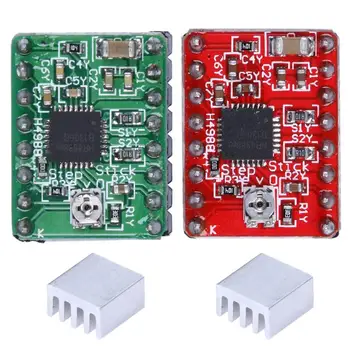 

4Pcs A4988 Stepper Motor Driver Module ntelligent chopping control with Radiator for 3D Printer Polulu StepStick RepRap