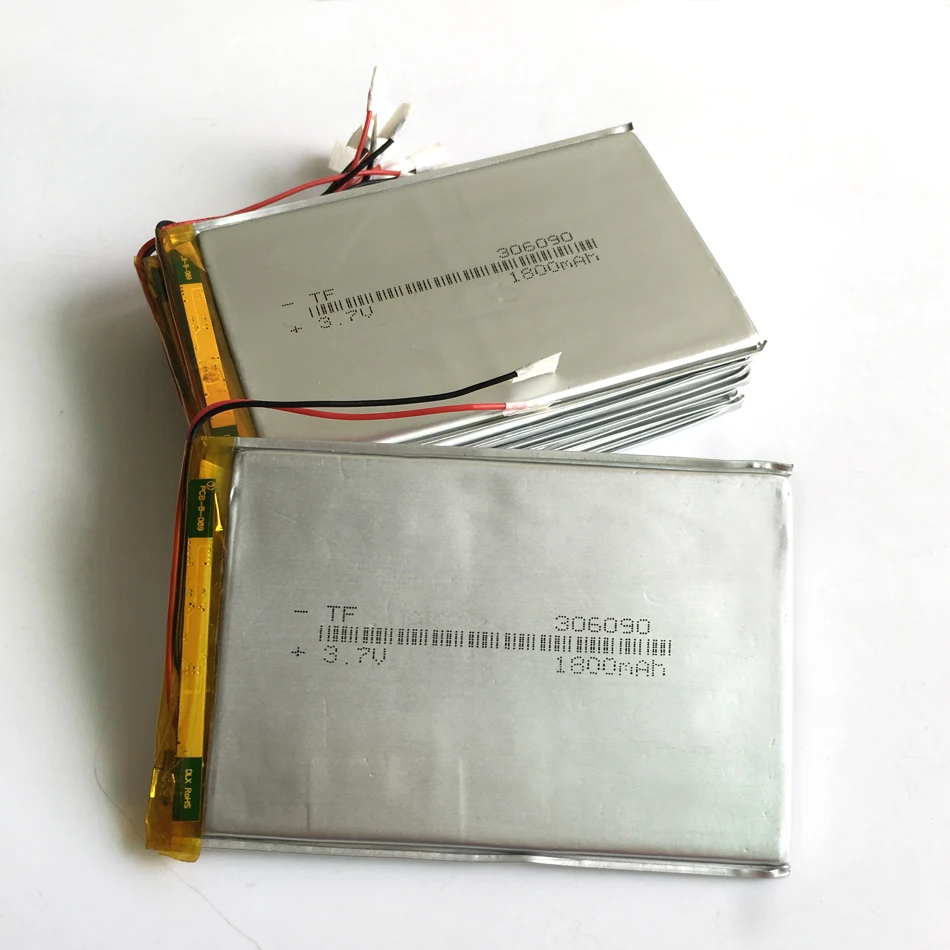 

10 PCS 3.7V 1800mAh Lithium Polymer Lipo Rechargeable Battery For E-books Power Bank 7" Tablet PC Laptop 306090